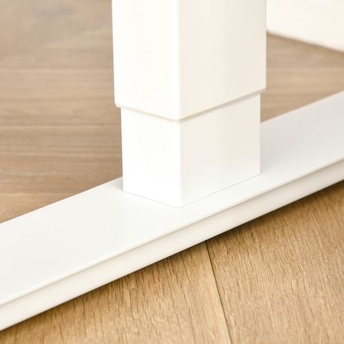 Bureau Électrique Réglable 140x70 Cm, Hauteur 72-116 Cm, 4 Mémoires, Plateau Blanc