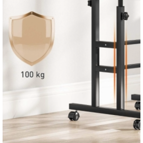 Bureau Réglable 60x60x70,5-120 Cm En Bois Brun Rustique Avec Plateau Inclinable Et Roulettes