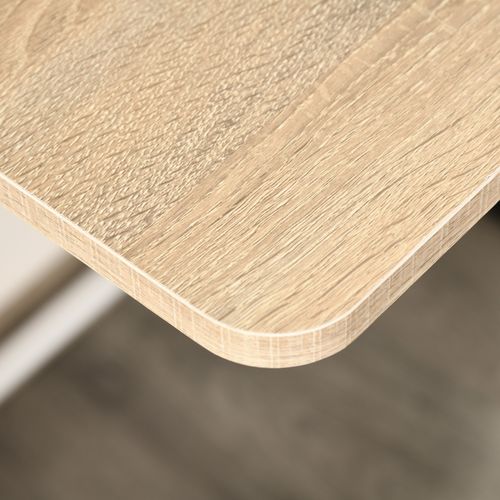 Bureau Moderne 84x45x85 Cm Blanc, Plateau Mdf Laqué Avec Passe-câbles Et Étagère Pratique