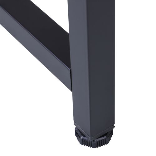 Bureau D'angle L 168 X 120 X 75 Cm Noir – Grand Plateau Mélaminé Hydrofuge Et Piétement Acier Poudré