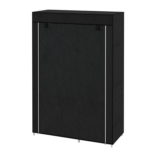 Armoire Textile 103x43x162,5 Cm Noire, 1 Tringle Et 6 Étagères, Housse Non-tissée, Cadre Acier