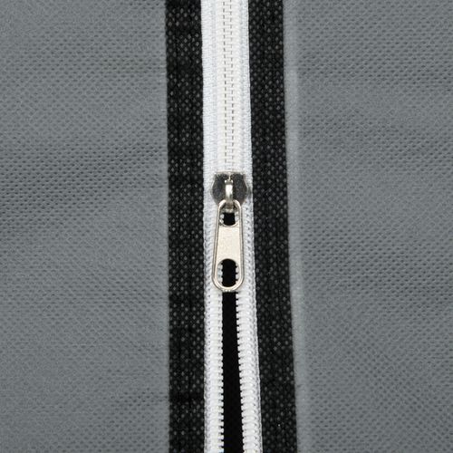 Armoire Textile 102x42,5x162,5 Cm Gris Foncé, Cadre Acier, 1 Tringle, 6 Étagères, Housse Zippée