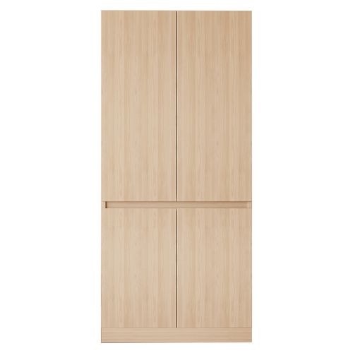 Armoire 70 X 40 X 170 Cm En Bois Naturel, Double Porte, Rangement Spacieux Et Design Sobre