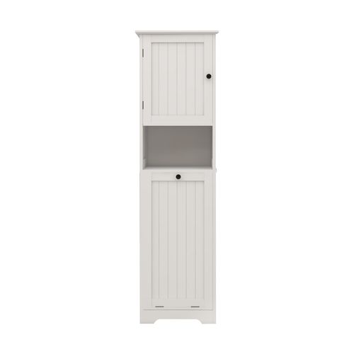 Meuble  1 Porte, 1 Compartiment 60 Lb En Mdf Blanc, Peinture Uv, Sac Amovible Et Étagère