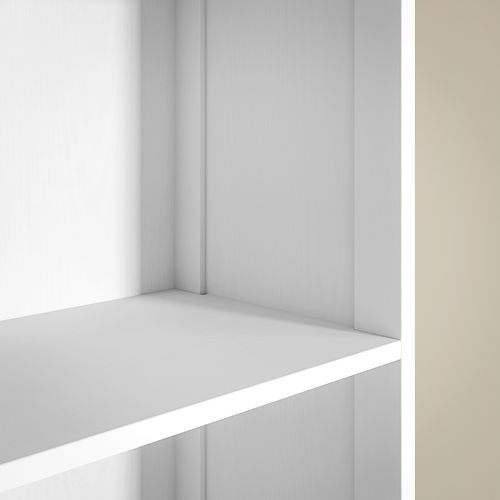 Armoire Haute Salle De Bains 34 X 24 X 170,5 Cm En Mdf Blanc – 1 Porte, 1 Tiroir Et 3 Étagères