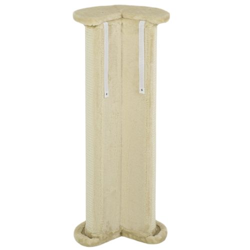 Griffoir D'angle Pour Chat 35 X 35 X 85 Cm En Bois Et Sisal Naturel, Design Compact Couleur Crème