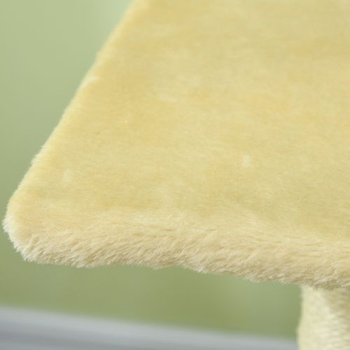 Arbre à Chat Multifonction 40x35x72 Cm Crème, Peluche 200 G/m², Sisal, Plateformes, Balle
