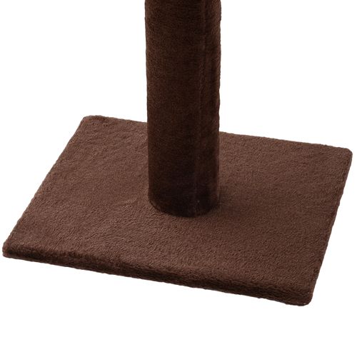 Lit 40x34x230-260 Cm En Peluche Brune, Arbre à Chat Réglable Et Stable Pour Chat