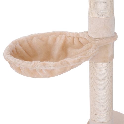 Arbre à Chat Hauteur 230–260 Cm Beige, 5 Niveaux En Peluche Avec Poteaux En Sisal