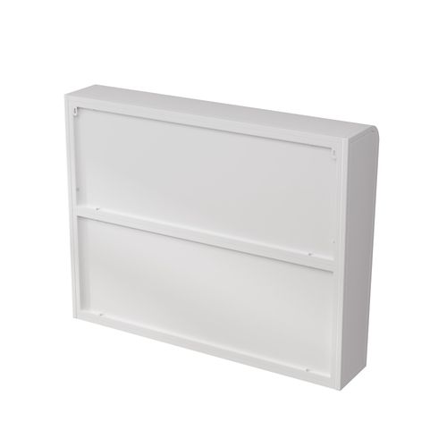 Armoire Murale 3 Portes En Verre Blanc, Design Haut Large Et Bas Étroit, Support 28 Kg