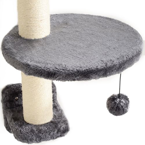Set Mural D'escalade 4 Pièces Pour Chats En Polyester Gris Foncé Avec Panneaux Bois, Charge 5 Kg