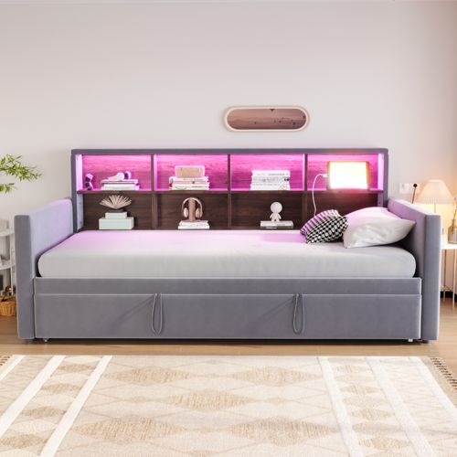 lit gigogne 90x190 Cm Avec Lit Gigogne Tête De Lit Avec Rangements