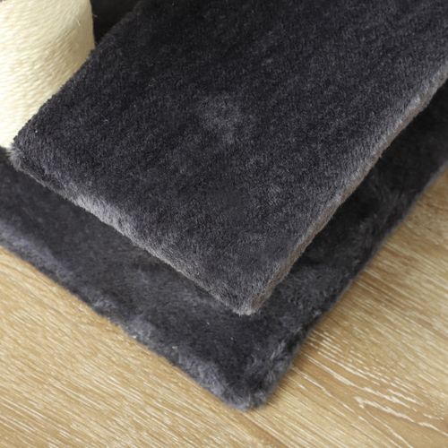 Escalier Pour Animaux 4 Marches 60x40,5x59 Cm En Peluche Grise, Stable Et Antidérapant