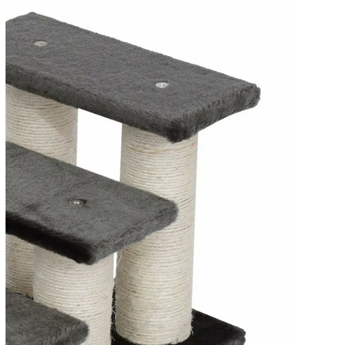 Marche 3 Marches Pour Chats Et Petits Chiens En Peluche Grise, Aide Montée Et Descente