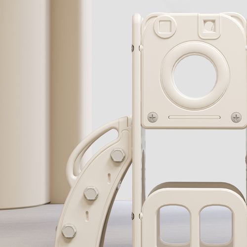 Toboggan 174x150x95 Cm En Hdpe Gris/blanc — Toboggan 6‑en‑1 Compact, Certifié En71