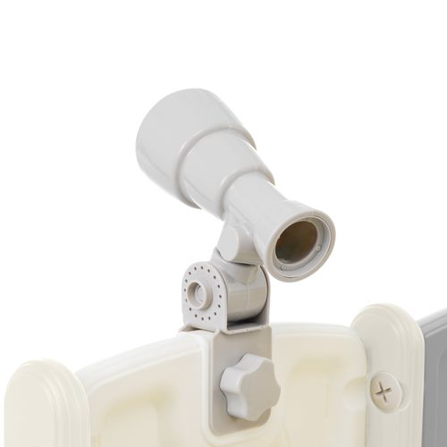 Toboggan 200x165x95 Cm 8-en-1 Aire De Jeu Enfant En Hdpe Gris Antique/blanc, 2 Toboggans