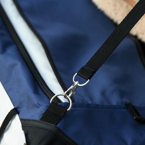 Poussette Pour Chien 81x58x97,5 Cm — Panier Amovible En Polyester Bleu, Pliable Et Ventilée