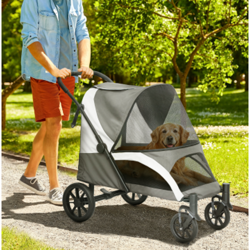 Pour Animaux 68 Cm En Polyester Gris Foncé — Chariot Pour Chien Jusqu'à 30 Kg