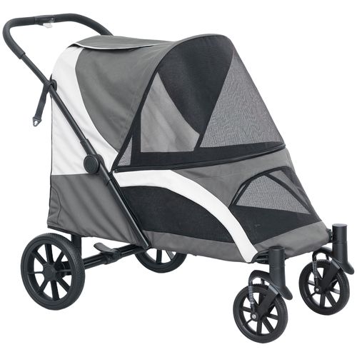 Pour Animaux 68 Cm En Polyester Gris Foncé — Chariot Pour Chien Jusqu'à 30 Kg