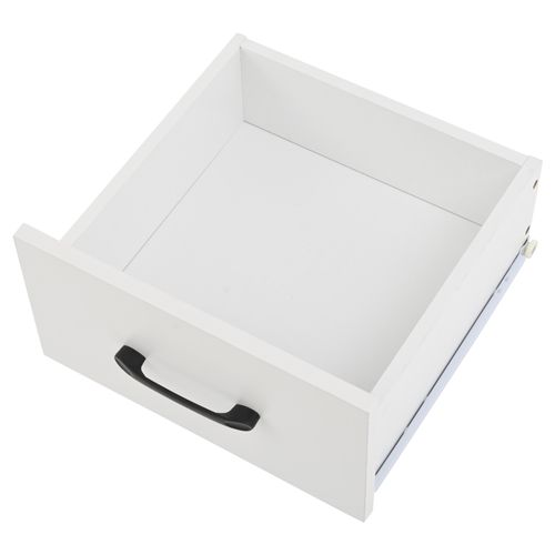 Meuble D'angle 104 X 35 X 155 Cm En Panneau Blanc — 3 Portes, 2 Tiroirs, 6 Niches, 14 Espaces