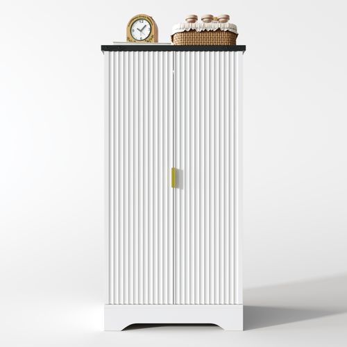 Buffet Blanc (120x60,5x40 Cm) Avec LED, Étagères Réglables, Porte Moderne, Et Étagère à Épices