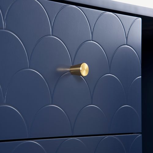 Buffet Bleue Moderne Avec 2 Portes,3 Tiroirs Et Étagère Réglable,pour Salon Ou Chambre,120x40x83cm