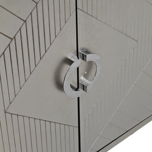 Meuble De Rangement 4 Portes, Pieds En Pin, Mdf, Pour Salon, Chambre Et Cuisine, 152 Cm, Champagne