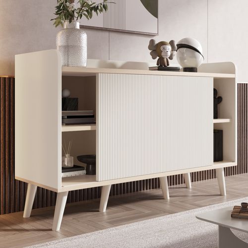 Buffet Moderne 3 Tiroirs, Buffet En Bois Avec Étagères De Rangement Pour Salon Et Chambre, 117 Cm