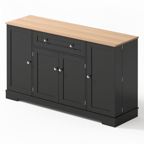 Buffet (138 Cm) Avec Tiroir, Portes, Étagères Réglables, Design Moderne, Anti-basculement