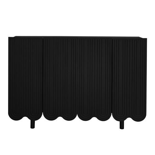 Buffet Goutte, Portes Sculptées Et Charnières Amorties, Meuble Élégant Pour Salon Ou Salle