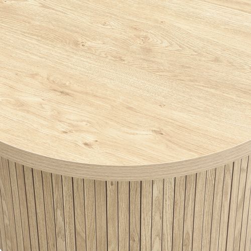 Table Basse Gigogne Ronde 66/40 Cm En Mdf Finition Naturelle - Set Modulable Et Élégant