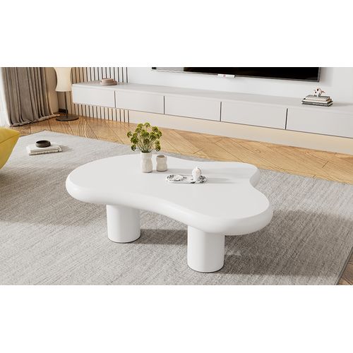 Table Basse Nuage 97x67x32 Cm, Mdf Laqué Avec Feutre, Design Créatif Et Unique