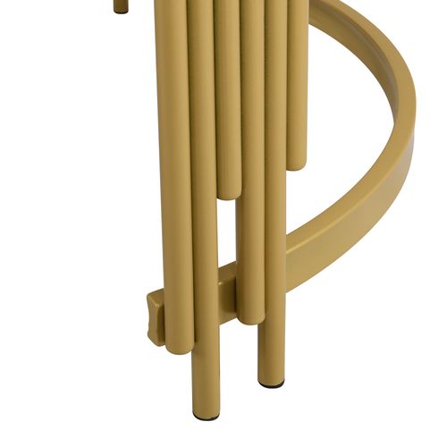 Ensemble Tables Basses Rondes Effet Marbre, Cadre Métal Doré, Deux Tailles Imbriquées Modernes