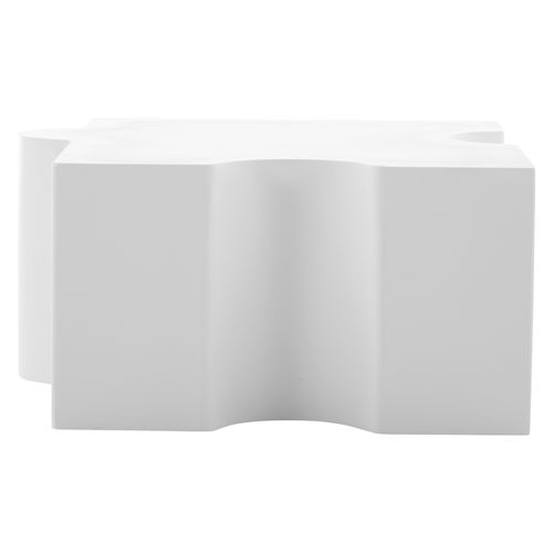 Table Basse Blanche 65x65x32 Cm, Motif Puzzle, Plateau Mdf, Design Artistique Moderne Pour Salon