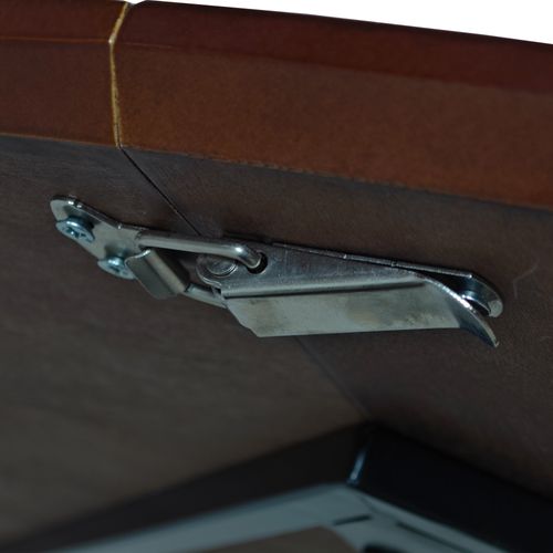 Ensemble Table Ronde120 Cm Avec 4 Chaises Brun/gris, Plateau Bois Et Pieds Métal Contemporain