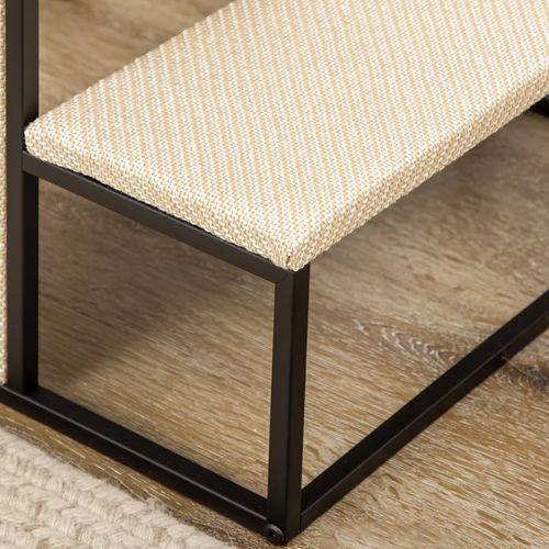 Escalier Pour Chat 51x54x53 Cm En Acier Crème Et Sisal – Marches Antidérapantes Et Jouet Intégré