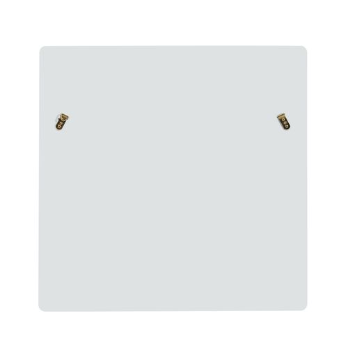 Miroir Mural Carré 80x80 Cm Blanc Imitation Bois, Cadre Mdf à Finition Striée Verticale