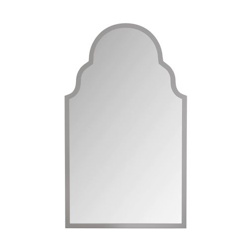 Miroir Rectangulaire 61x101 Cm Argenté, Cadre Métal Anodisé Anti-humidité, Fixation Murale