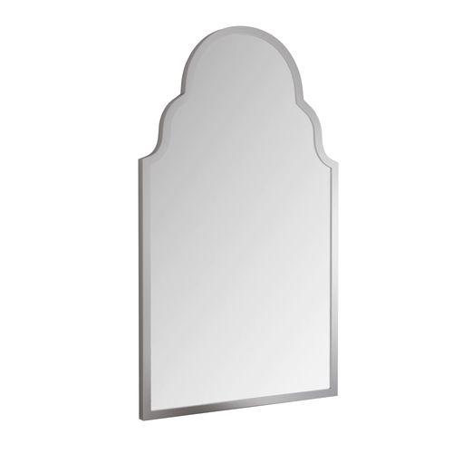 Miroir Rectangulaire 61x101 Cm Argenté, Cadre Métal Anodisé Anti-humidité, Fixation Murale