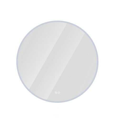 Miroir LED Rond 70 Cm En Verre Argenté, Éclairage 3000/4000/6000k Dimmable, Anti-buée Tactile