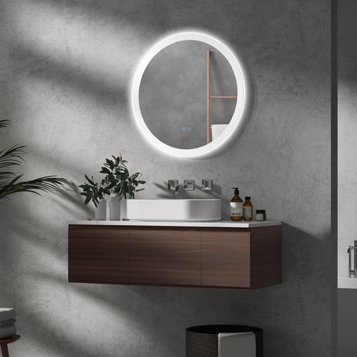 Miroir Mural LED 70 X 3h Cm Blanc — 3 Températures (3000/4500/6500k), Anti-buée Ip44