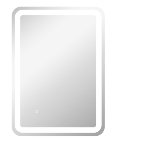 Miroir LED 50x70 Cm Verre Trempé Argenté, Ip44, 3 Tons Lumineux, Tactile Et Anti-buée