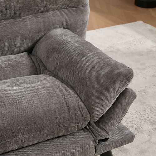 Canapé-lit 165x90 Cm-Canapé-canapé-lit En Chenille Gris Foncé, Dossier Et Accoudoirs Réglables