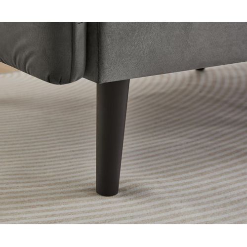 Canapé-lit D'appoint 2 Places En Velours Gris Antique, Dossiers Réglables Et Accoudoirs Pliants