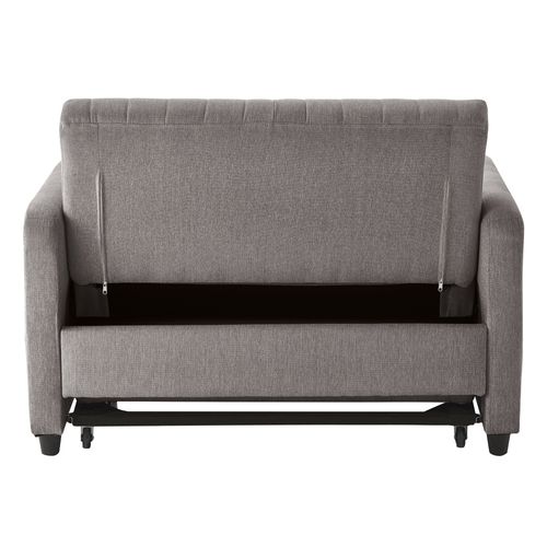 Canapé Convertible 166x95 Cm En Tissu Coton-lin Gris