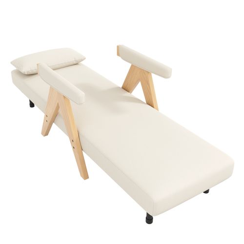 Fauteuil Convertible 87x64x60 Cm En Lin Beige