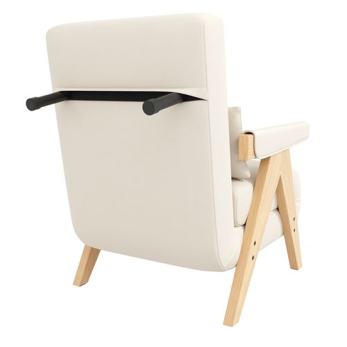 Fauteuil Convertible 87x64x60 Cm En Lin Beige
