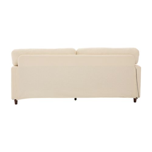 Canapé Adulte 2 Places 203x77,5 Cm En Chenille Beige Avec LED Ambiante Et Ports USB-c