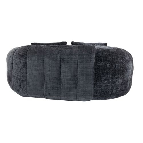 Canapé Pouf 150x95 Cm En Chenille Noire