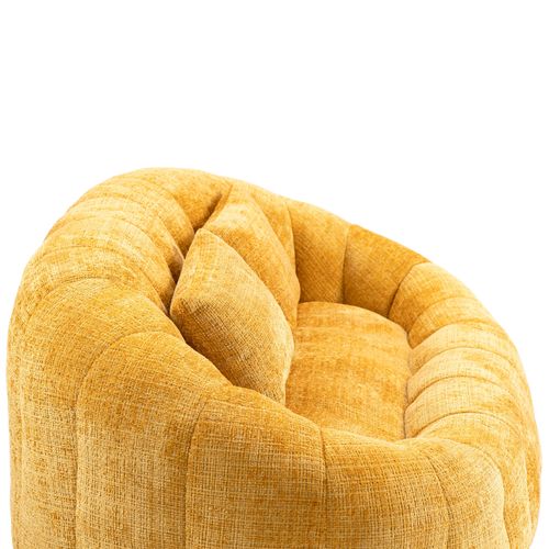 Canapé Pouf 150x95x63 Cm En Chenille Jaune